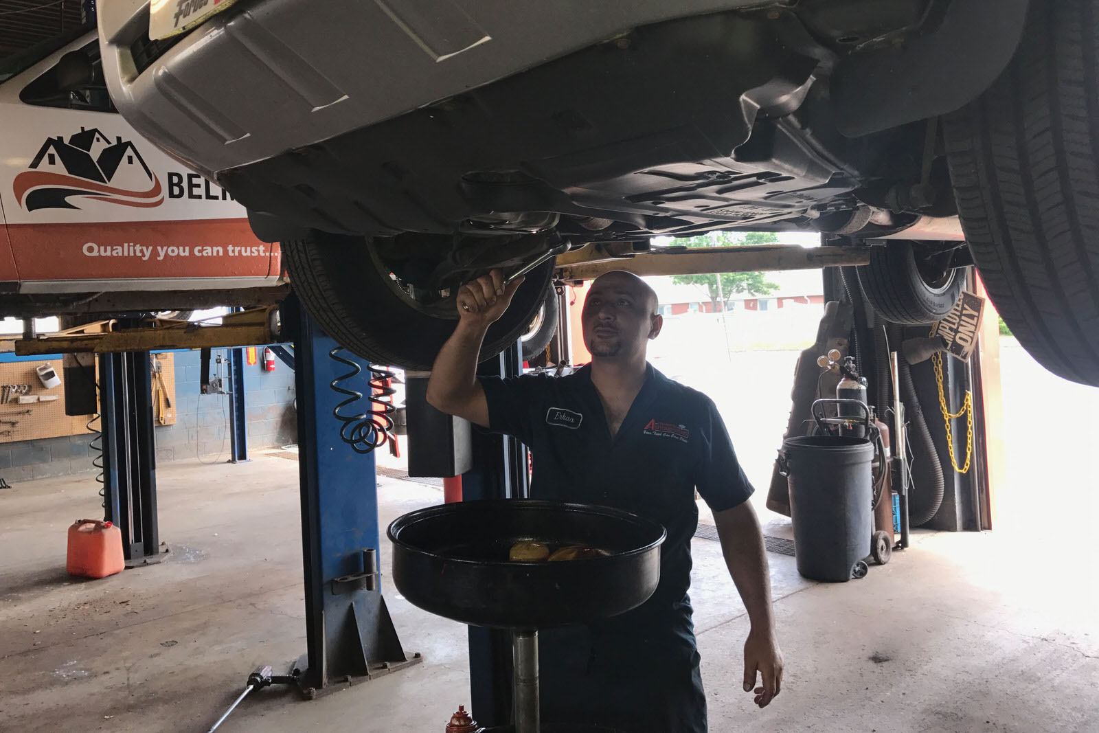 Mechanic Changing Oil Filter