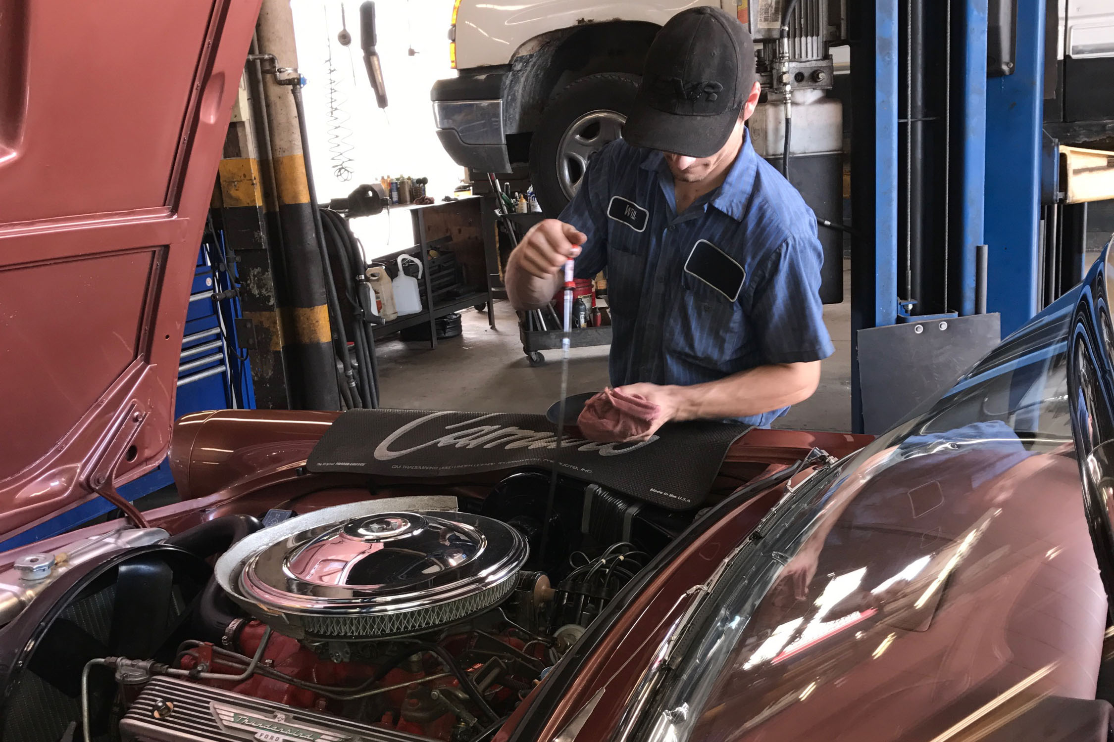 Franklin Mechanic Checking Dip Stick
